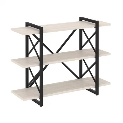 Стеллаж на регулируемых опорах - 3 полки LOFT VR.L-MST.O-3.8V Металл черный Денвер светлый_0