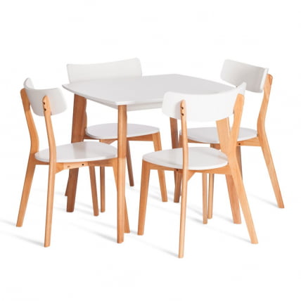 Стул Claire сиденье МДФ, опоры дерево гевея, белый / натуральное дерево, 48 x 49,5 x 81,5 x SH44см_6