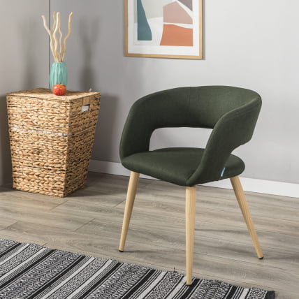 Кресло Hugs темно-зеленый/нат.дуб_1