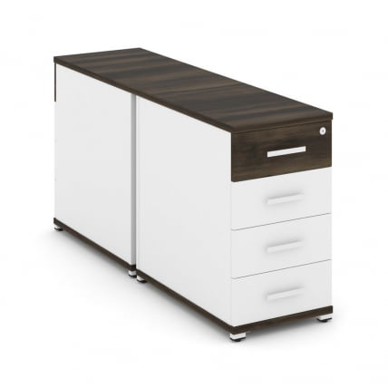 Тумба двухсторонняя опорная приставная с 4-мя ящиками CONCEPT CN.DTGO-002 B/W Дуб Мали Белый бриллиант Белый_0