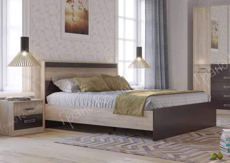 Кровать 1600 Румба 4-1824 Дуб Сонома Венге_1
