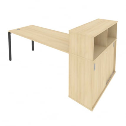 Рабочая станция с опорным шкафом-купе Metal System Б.РС-СШК-3.5 Акация/Антрацит_0