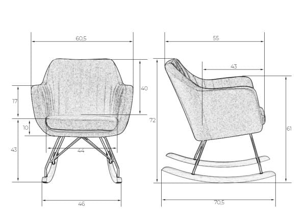 Набор 2 шт Кресло-качалка DOBRIN KIARA (серая ткань (LAR-106D-26)) 2 шт_11