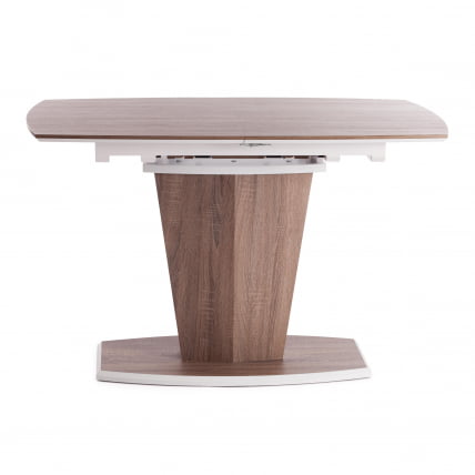 Стол FANCY МДФ HPL, 120-160х85х75 см, Дуб трюфель/Белый_1