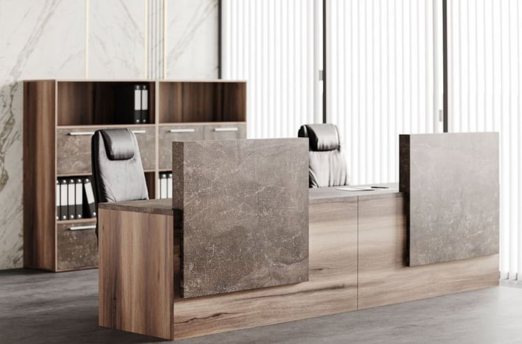 Шкаф высокий 3 створки, с нишей B-TONE BTN36152542 Вяз Бетон темный_1