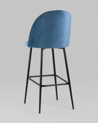 Стул барный Марсель Б велюр Пыльно-синий_5