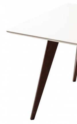 Стол Лунд 860*860 Белый Темный орех_2