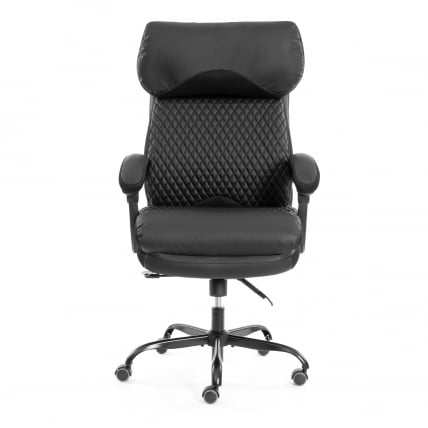Кресло руководителя Chief metalBL кож/зам/ткань, черный/черный стеганный/черный, 36-6/36-6/TW-11_5