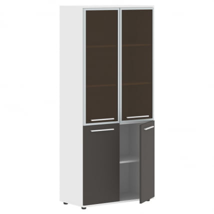 Шкаф комбинированный  с дверьми в металлической раме EDIS EHCS 85.7 Мокко Белый Белый_1