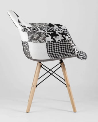 Кресло Еамес в стиле пэчворк Черно-белое / Eames_6