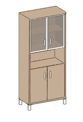 Стеллаж стекло в раме В430.9 Дуб девон_0