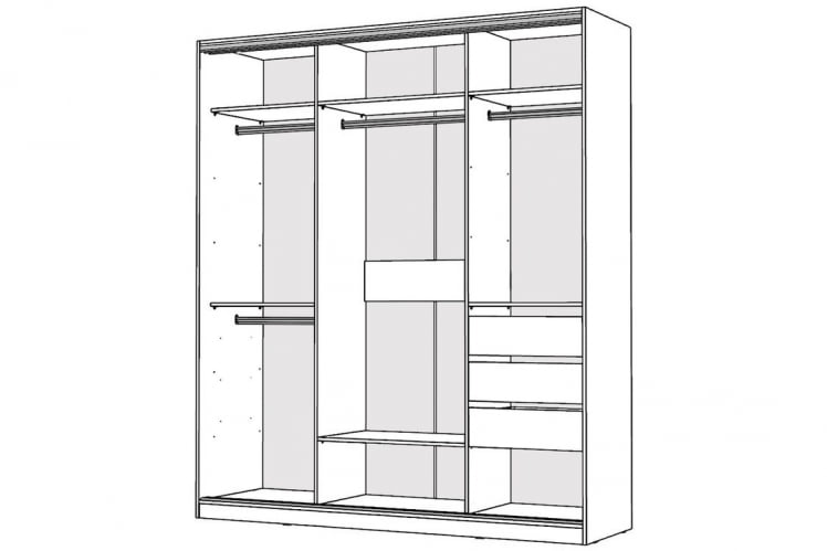 Шкаф-купе 2-х дверный Виктория 2000х584х2300, Белый 20ДЗЗЗДЗЗЗ-ЯШШШ-Б 310-1544_1