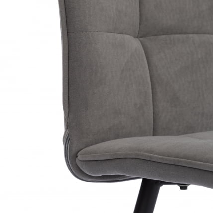 Стул обеденный Bari флок , 46х55х89, серый/черный, 29_7