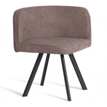 Комплект (стол, 4 стула) QUADRON (mod. PT14) Стол: МДФ/металл, стул: металл/шенилл, 100х100х73 см, 69х56х71 см, Mocha (мокко) LY1701-27/черный_1