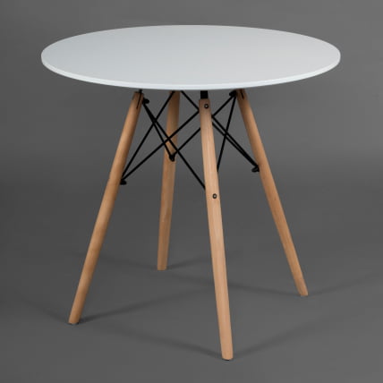 Стол CINDY NEXT (mod. 70-80 MDF) металл/мдф/бук, D70х75см, белый/натуральный_1