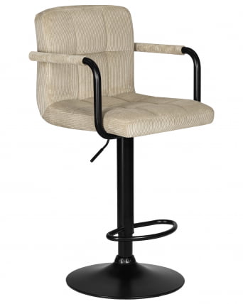 Стул барный DOBRIN KRUGER ARM BLACK (бежевый вельвет (LAR-E2041-04))_1