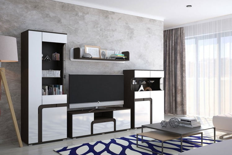 Гостиная Марсель Венге Белый глянец_0