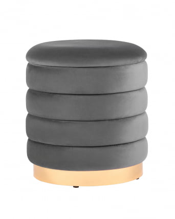 Пуф Франсис с ящиком велюр Серый_0