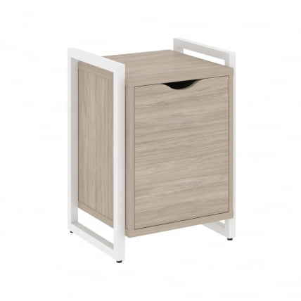 Тумба на регулируемых опорах с распашным фасадом LOFT VR.L-T2.O Металл белый Дуб Аттик_0