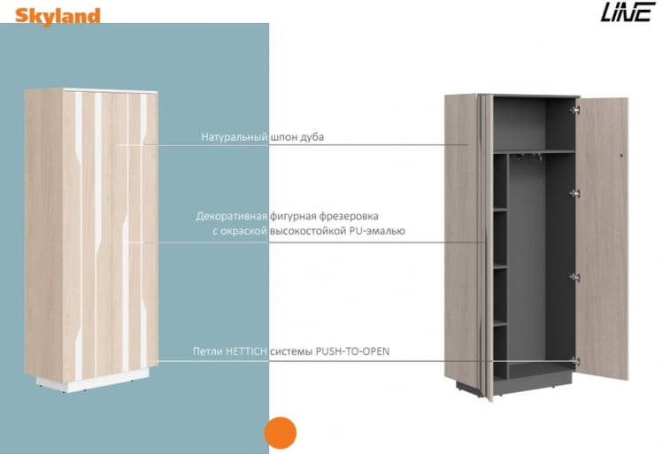 Шкаф средний Line СФ-574202 Дуб светлый Белый_1