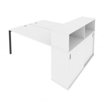 Рабочая станция с опорным шкафом-купе Metal System Б.РС-СШК-2.4 Белый/Антрацит_0