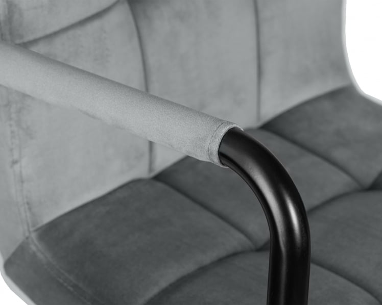 Стул барный DOBRIN KRUGER ARM BLACK (серый велюр (MJ9-75))_6