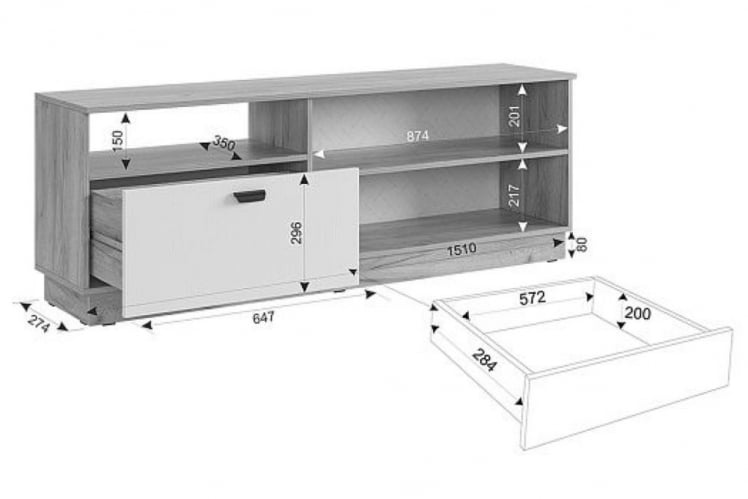 Тумба Моди MGM-03 дуб крафт золотой/белое дерево_9