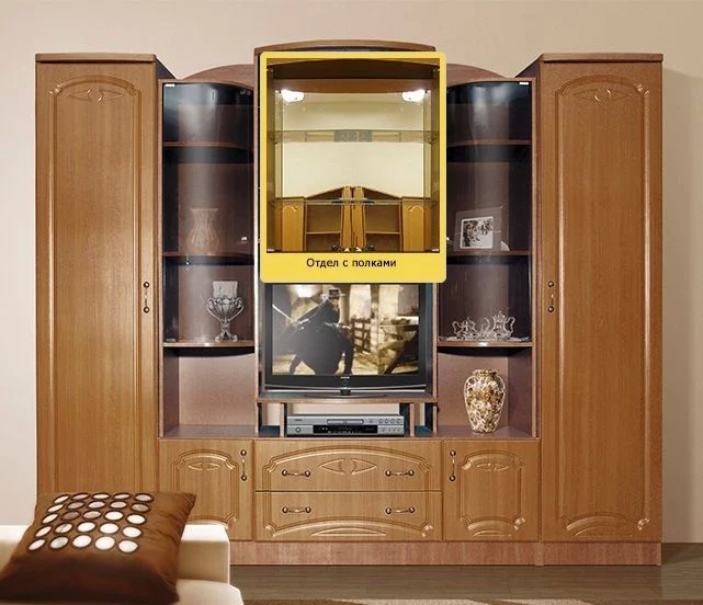 Стенка Александра 6 МДФ, Вишня Оксфорд_4