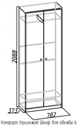Шкаф для одежды 6 Комфорт Вишня (прихожая)_1