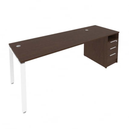 Рабочая станция с опорной тумбой Metal System Б.РС-СТП -1.5 Венге/Белый_0