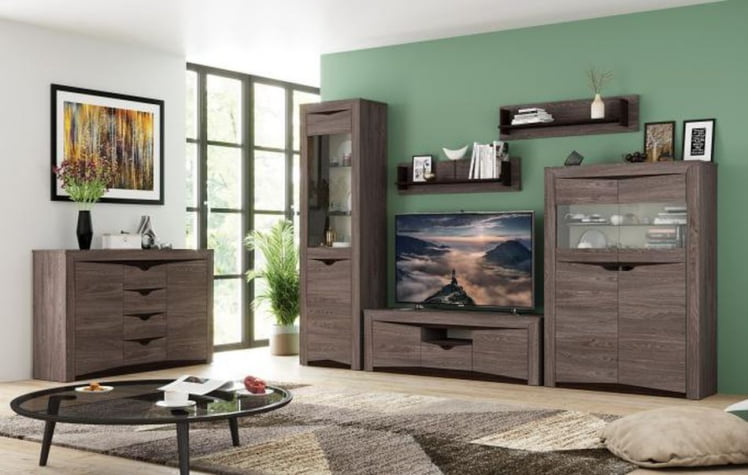 Полка навесная Лючия 33.16 Ясень анкор темный Венге_1