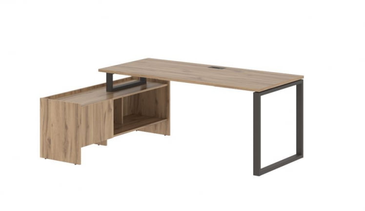 Стол с тумбой EDIS EQCT 19814 Дуб Денвер светлый Мокко_0