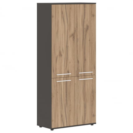 Шкаф с глухими средними и малыми дверьми EDIS EHCS 85.3 Дуб Денвер светлый Мокко Мокко_0