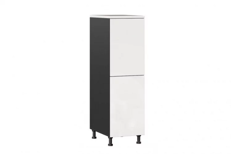 Тумба кухонная 400 высокая Шервуд ЛД 281.960.000.066 Черная Белый глянец_0