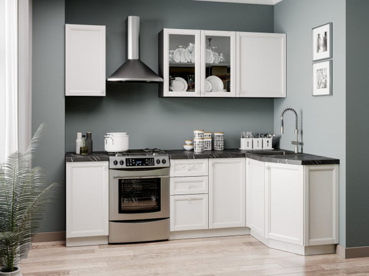 Шкаф кухонный 400 высокий Джулия ЛД 284.420.000.067 Черный Белый_2