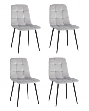 Стул Одди велюр светло-серый 4 шт. комплект_0