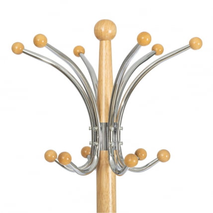 Вешалка Sakura (mod. GH-8606) дерево/хром/мрамор, 37 x 37 x 175 см, White (Белый) / Natural (натуральный)_2