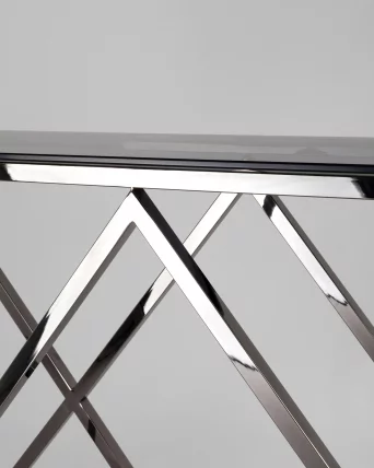 Консоль ИНСИГНИЯ 115x30 Темный хром стекло smoke_4