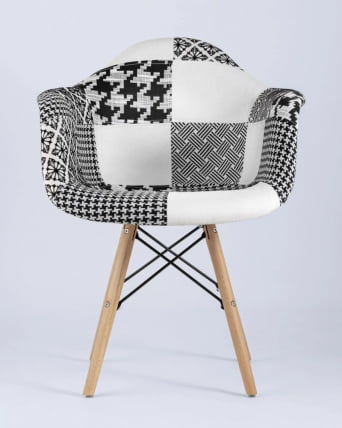 Кресло Еамес в стиле пэчворк Черно-белое / Eames_7