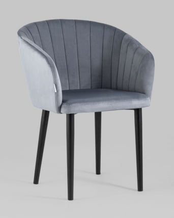 Стул с подлокотниками Нейтон велюр Серый_1