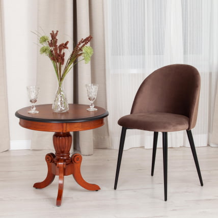 Стул MONRO (mod. 710) ткань/металл, 56х51х80 см, высота до сиденья 47 см, коричневый barkhat 12/черный_8