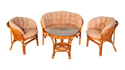 Комплект Багама с диваном, подушки светлые полные Bahama11 коньяк_0