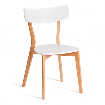 Стул Claire сиденье МДФ, опоры дерево гевея, белый / натуральное дерево, 48 x 49,5 x 81,5 x SH44см_0