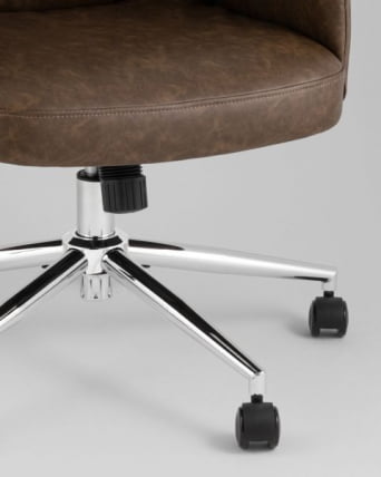 Кресло офисное TopChairs Neoma коричневый экокожа_7