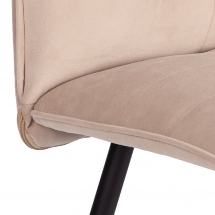 Стул обеденный Sweet велюр, 46х55х88, молочный/черный, (Porsche 2)_6