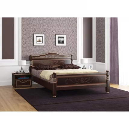Кровать из массива Карина-5 200х140 Орех темный_1