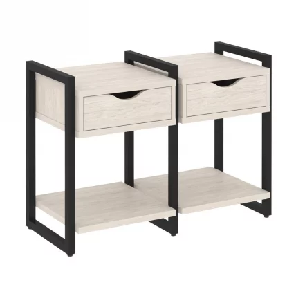 Тумба на регулируемых опорах наборная. Вариант №1 LOFT VR.L-TN-1.O Металл черный Денвер светлый_0