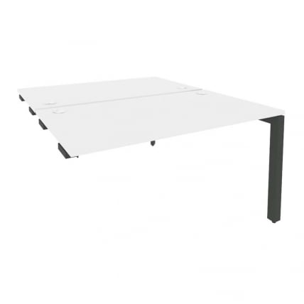 Стол-приставка двойной на П-образном м/к к опорным элем. ONIX O.MP-D.SPR-3.8 Белый Бриллиант/Антрацит_0