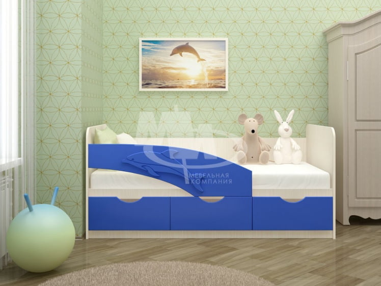 Кровать детская Дельфин Синий/белфорт_0