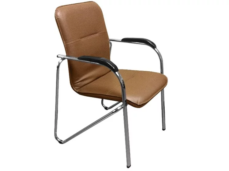 Кресло офисное САМБА хром орех Скаден Коричневый_0